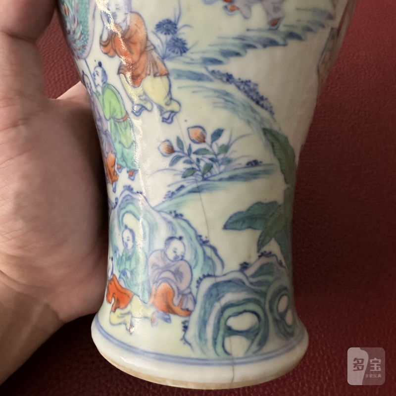 清中期 斗彩百子闹元宵图梅瓶 - 图13